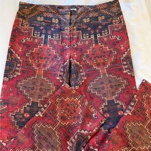 Tory Burch Red and Brown Patterned Dress Pants